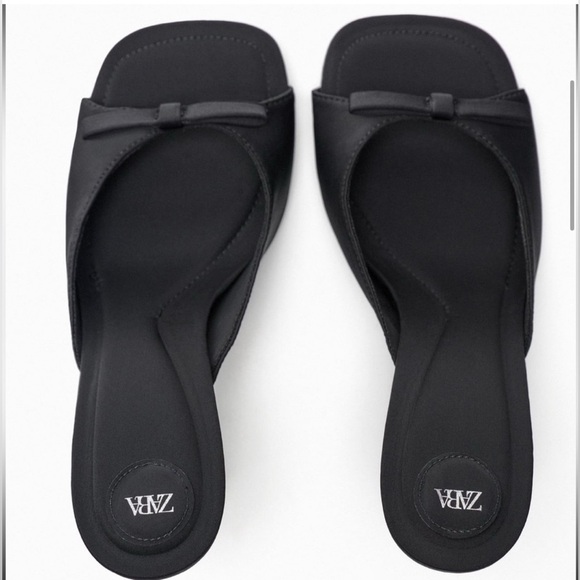 ☆Zara Women’s Black Bow Kitten Heels☆ - Picture 2 of 9